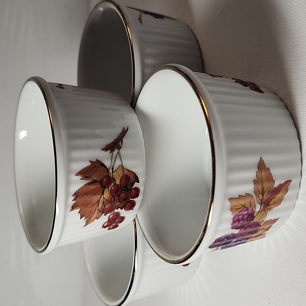 Royal Worcester Evesham Gold Trim Ramekin Set Of 4